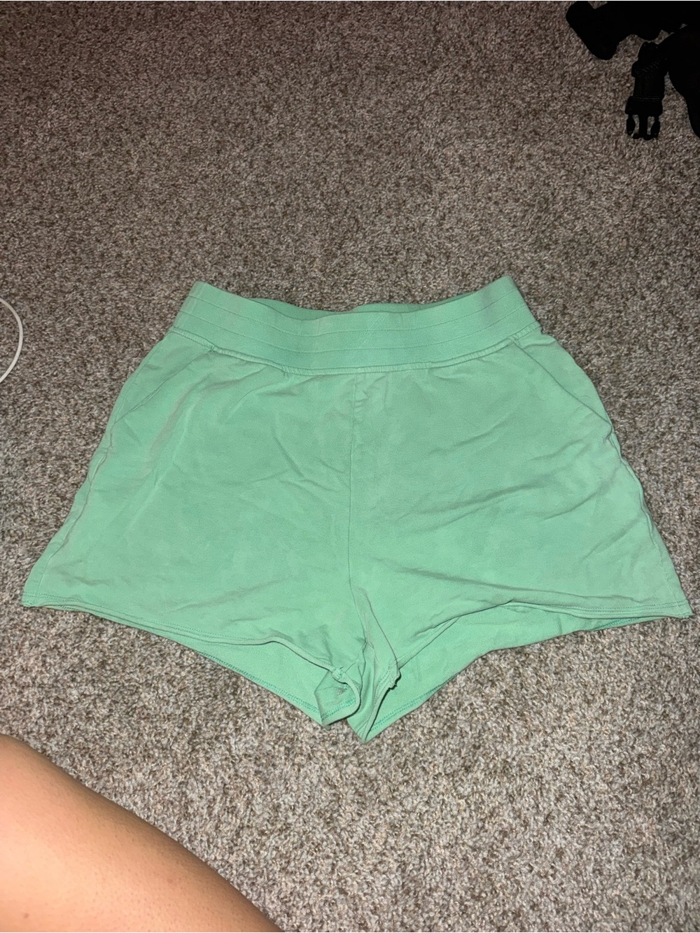 JoyLab High-Waist Mint Lounge Shorts cotton modal blend with pockets